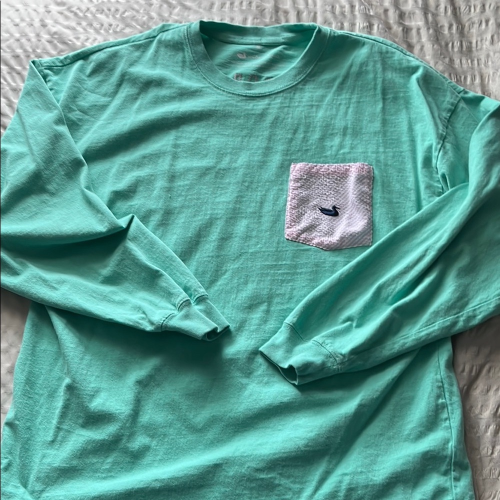 Mint Green Long Sleeve Shirt with Pocket